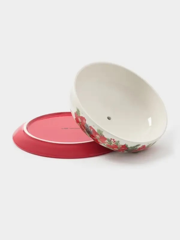 Блинница Доляна «Новогоднее настроение», 23.5×9.7 см, доломит, белая Блинница Доляна «Новогоднее настроение», 23.5×9.7 см, доломит, белая