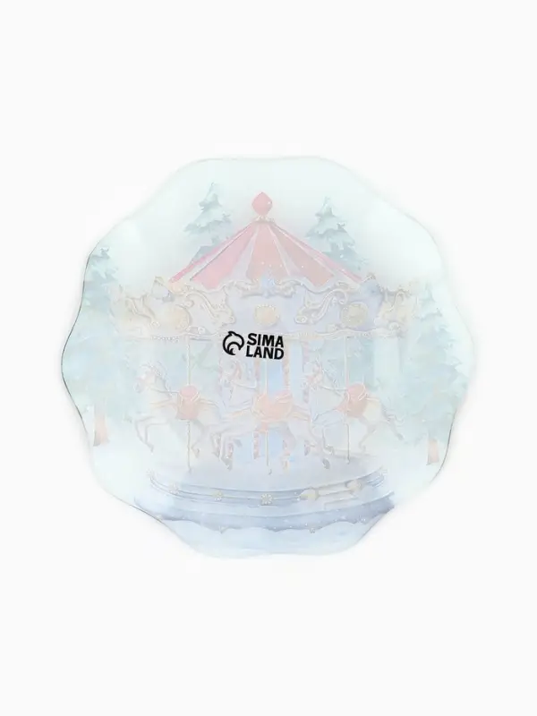 Тарелка плоская новогодняя «Карусель», d=20 см Тарелка плоская новогодняя «Карусель», d=20 см