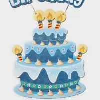 Украшение подвеска &laquo;С Днём Рождения&raquo;, 42&times;26 см, голубое