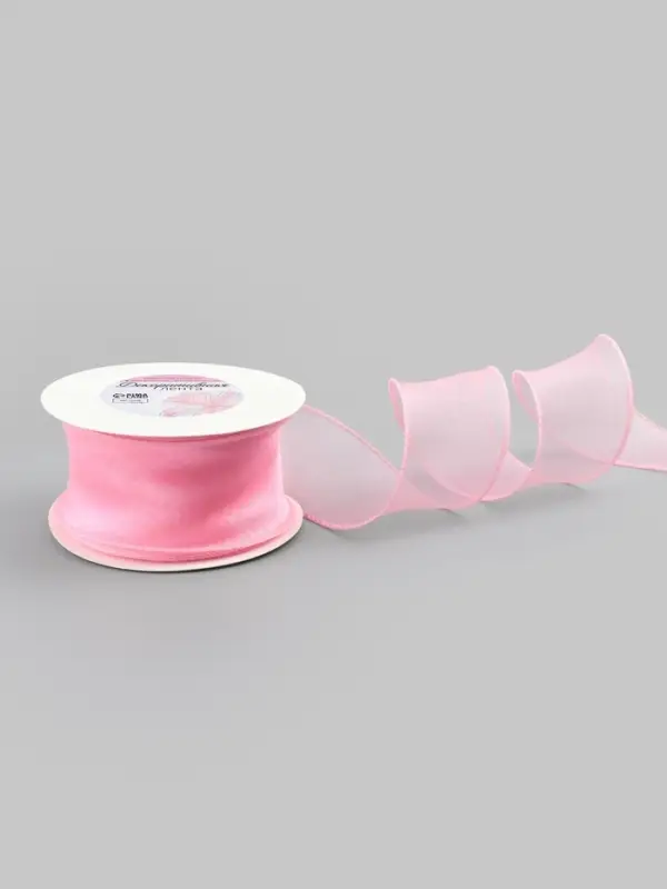 Лента капроновая &laquo;Волна&raquo;, 50 мм, 10&plusmn;1 м, розовая