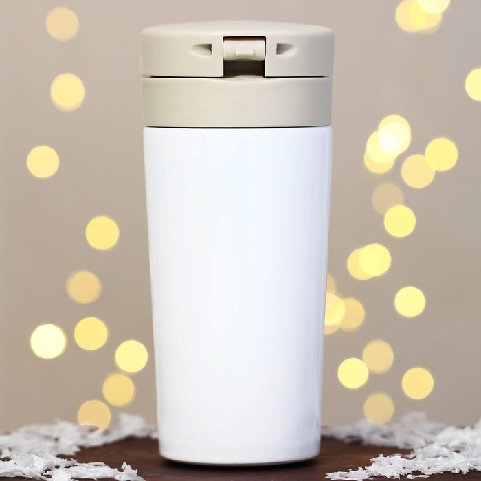 Новый год. Термостакан с кнопкой &laquo;Прекрасное время года&raquo;, 350 мл