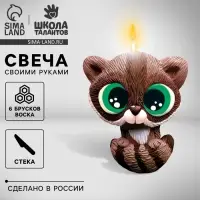 Свеча своими руками. Слепи свечу &laquo;Милый енотик&raquo;, набор для творчества