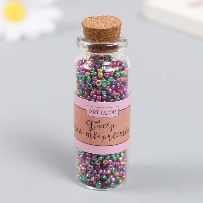 Бисер 12/0 в бутылочке  Бисер 12/0 в бутылочке "Королевский фиолетовый" металлик 20 гр 6х2х2 см