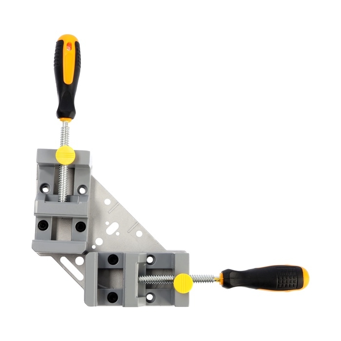 Струбцина угловая усиленная ТУНДРА, металлическая, два зажима 90 и 180°, 2К рукоятка, 70 мм   107021 Струбцина угловая усиленная ТУНДРА, металлическая, два зажима 90 и 180°, 2К рукоятка, 70 мм   107021