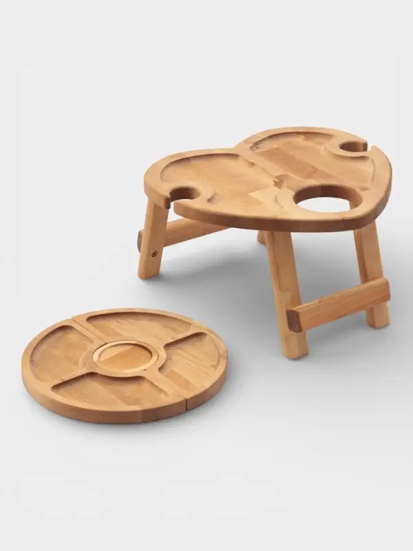 Подарочный набор посуды Adelica &laquo;С любовью&raquo;, столик для вина d=32 см, менажница d=25 см, подсвечник d=8 см, дерево берёза