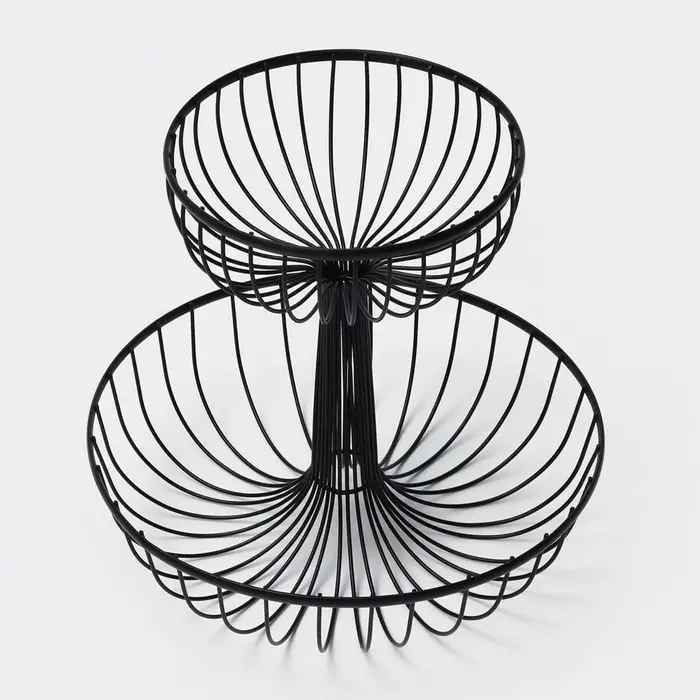 Фруктовница Доляна &laquo;Эстетика&raquo;, 33&times;33&times;30.5 см, чёрная