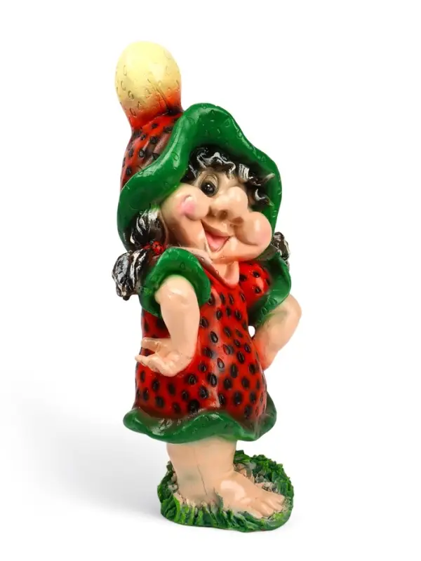 Садовая фигура из полистоуна &laquo;Девочка-клубничка&raquo;, 55&times;25&times;30 см
