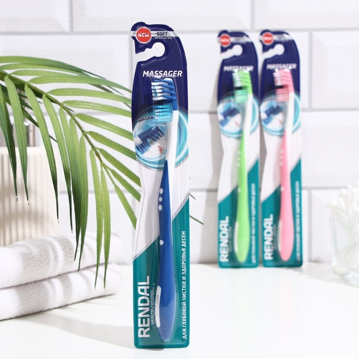 Зубная щетка мягкая Rendal Massager, микс 1 шт. Зубная щетка мягкая Rendal Massager, микс 1 шт.