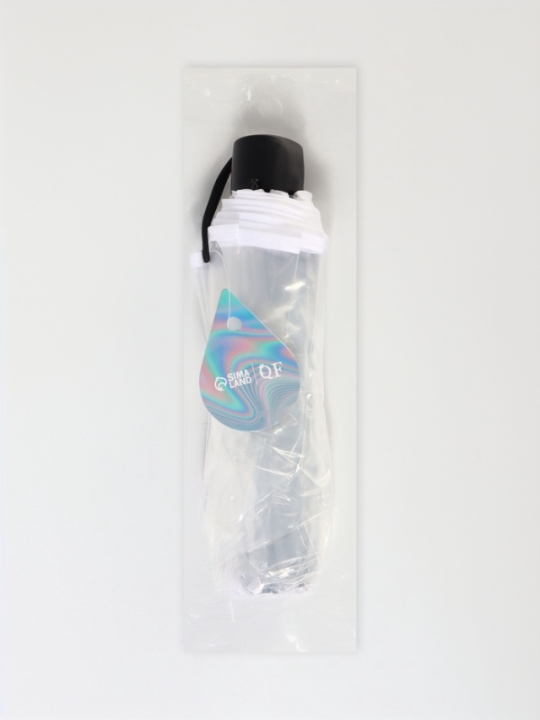 Зонт мех R48/53 8сп 3 сл ПВХ ОДНОТОН круглая ручка белый шильд QF Зонт мех R48/53 8сп 3 сл ПВХ ОДНОТОН круглая ручка белый шильд QF