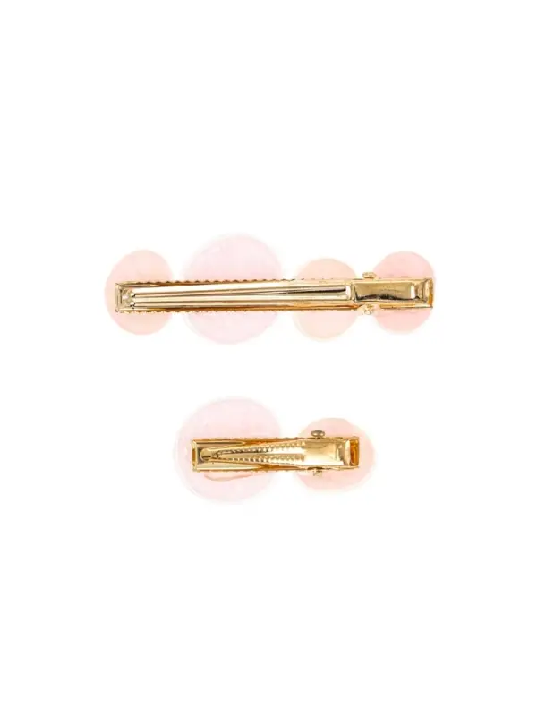 Зажим для волос "Адель" (набор 2 шт) 6,5 и 4 см, розовый