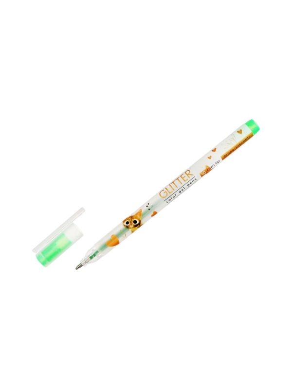 Набор гелевых ручек 8цв GLITTER. LOVE ME. Милый котик, 1.0мм, с блестками