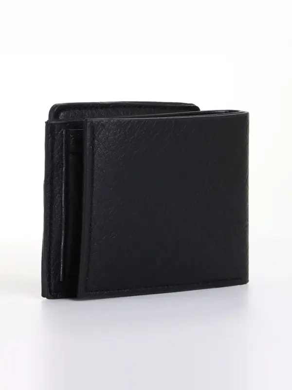 Портмоне мужское, с картхолдером, без застёжки, чёрное