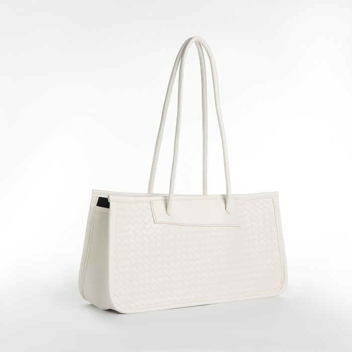 Сумка женская тоут на молнии, цвет белый