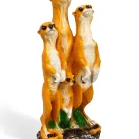 Садовая фигура из полистоуна &laquo;Сурикаты четвёрка&raquo;, 46&times;17&times;20 см