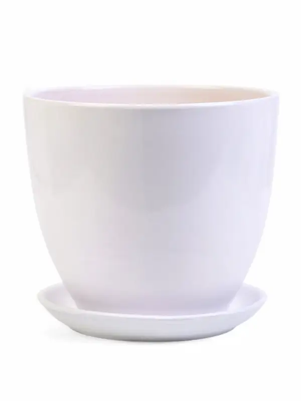 Набор горшков цветочный поддоном 4 шт 0,4 / 1 / 2,5 / 5 л керамика, Белый Набор горшков цветочный поддоном 4 шт 0,4 / 1 / 2,5 / 5 л керамика, Белый