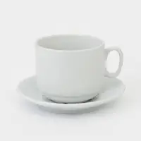 Чайная пара &laquo;Бельё&raquo;, 2 предмета: чашка 280 мл, блюдце, фарфор, белая