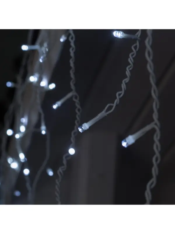 Гирлянда &laquo;Бахрома&raquo; 3&times;0.6 м, IP44, УМС, белая нить, 160 LED, свечение белое, 220 В