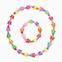 Набор детских украшений &laquo;Выбражулька. Бабочки&raquo;, 2 предмета: бусы 35 см, браслет, d=6 см, цветной