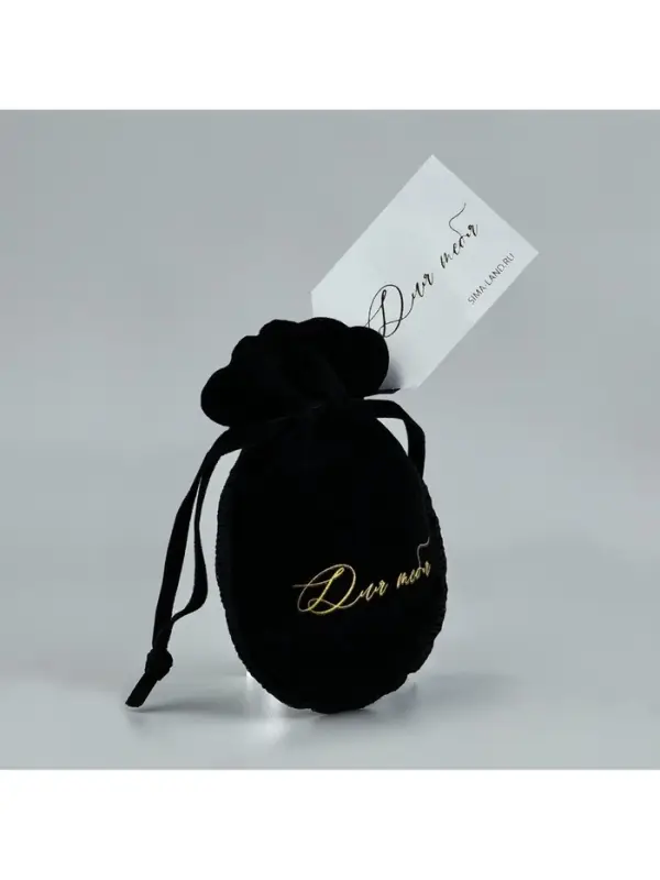 Мешочек подарочный замшевый &laquo;Для тебя&raquo;, черный, тиснение, 9&times;12 см &plusmn; 1.5 см