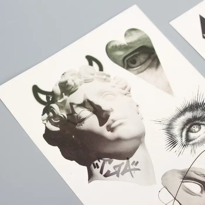 Переводные татуировки «Скульптура», временные, 2 листа, тату — 7 шт.