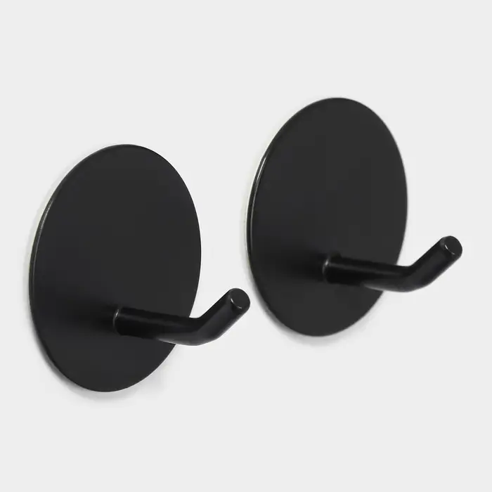 Крючки самоклеящиеся St&ouml;lz &laquo;Классика&raquo;, 2 шт., круг, 4.5&times;4.5&times;3 см, чёрные