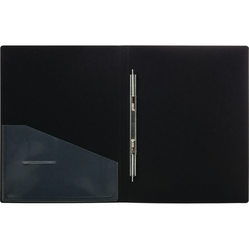 Скоросшиватель пластиковый с пруж.мех. вн.карман Attache А4 чер 200л,0,7 мм