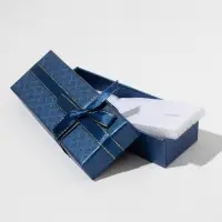 Набор коробочек подарочных 6шт. под браслет/кулон/цепочку "Бантик стеганный",12*4,3*2,5,цвет МИКС (1