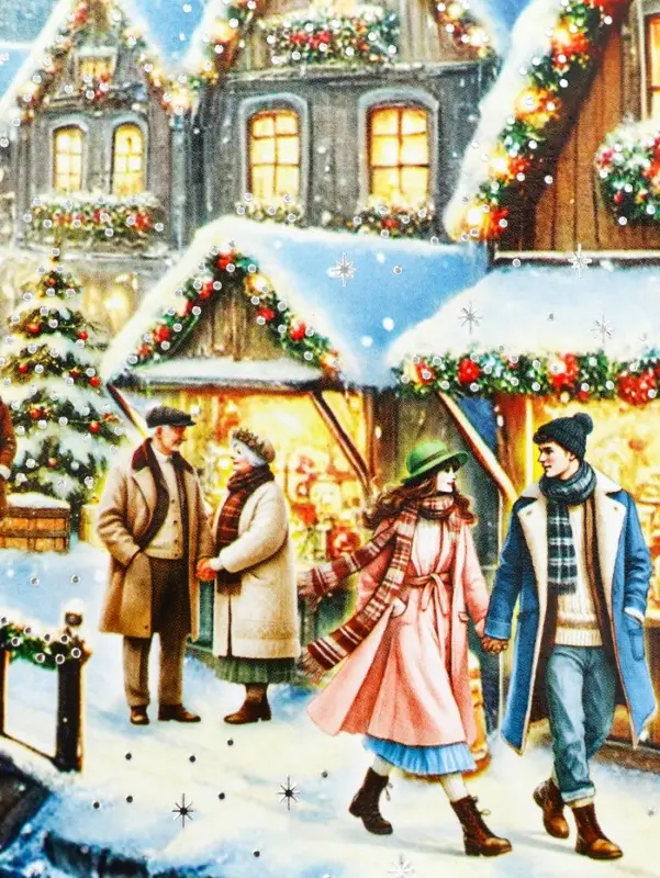 Коробка подарочная новогодняя «Рождественский город» 34×14×35.5 см Коробка подарочная новогодняя «Рождественский город» 34×14×35.5 см