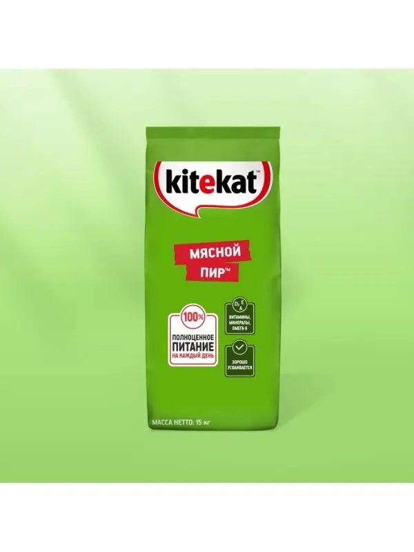 Сухой корм KiteKat &laquo;Мясной пир&raquo; для кошек, 15 кг