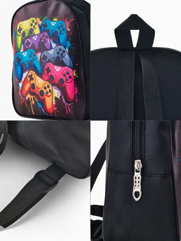 Рюкзак детский 27*10*30, отд на молнии, игры черный Рюкзак детский 27*10*30, отд на молнии, игры черный