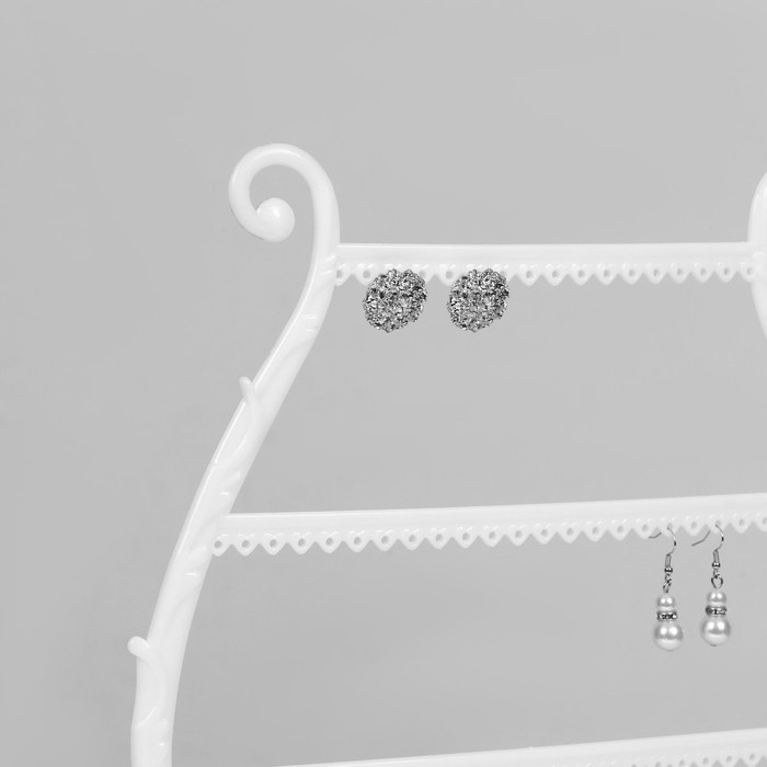 Подставка для украшений «Арфа», 34 места, 15×28×38 см, цвет белый Подставка для украшений «Арфа», 34 места, 15×28×38 см, цвет белый