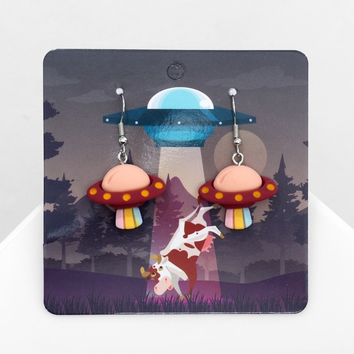 Серьги ассорти «Радость» космический корабль, цветные в серебре Серьги ассорти «Радость» космический корабль, цветные в серебре