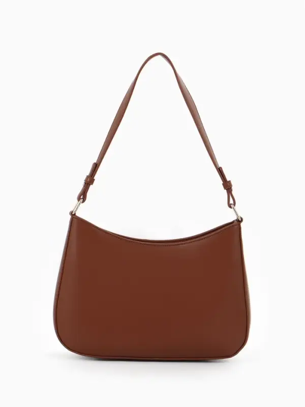 Сумка женская багет TEXTURA на молнии, 28&times;6&times;17 см, коричневая