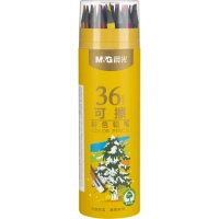 Карандаши цветные M&G, пластиковые, шестигран, стираемые, 36 цв/наб, в тубе