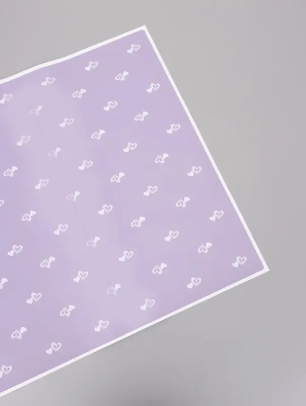 Пленка для цветов, &laquo;Двойные сердца&raquo;, нежная сирень, 57&times;57 см