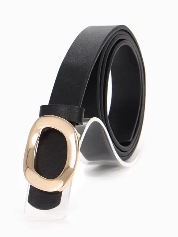 Ремень женский, гвоздик, золотистая пряжка, 2.3&times;105 см, чёрный