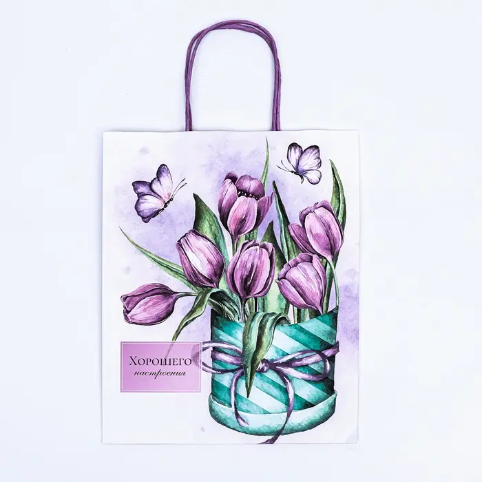 Пакет крафт «Хорошего настроения» 22×12×27 см Пакет крафт «Хорошего настроения» 22×12×27 см