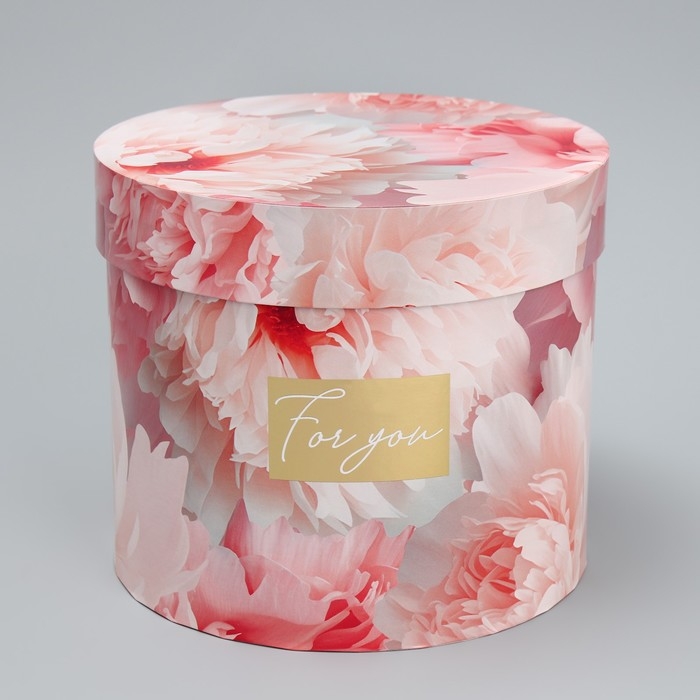 Набор шляпных коробок для цветов 4 в 1, упаковка подарочная, «Нежные цветы», 14 х 13 см - 20 х 17,5 см