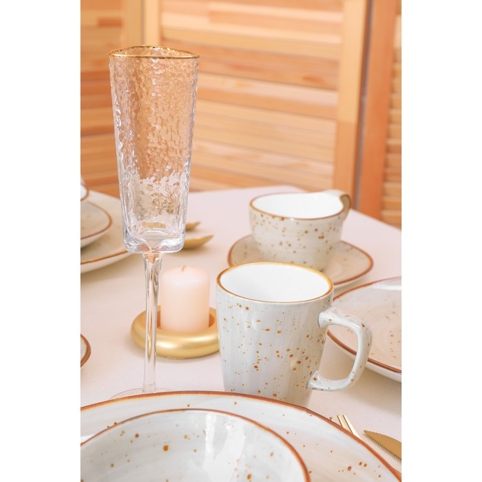 Набор кружек фарфоровых Magistro Mediterana, 2 предмета: 320 мл, цвет бежевый Набор кружек фарфоровых Magistro Mediterana, 2 предмета: 320 мл, цвет бежевый