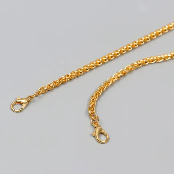 Цепочка с 2-мя карабинами толщина звена 0,1 см 0,4х60 см золото/серебро МИКС Цепочка с 2-мя карабинами толщина звена 0,1 см 0,4х60 см золото/серебро МИКС
