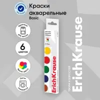 Акварель ErichKrause, 6 цветов, без кисти, картон, европодвес (облегчённая упаковка)