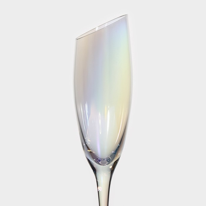 Набор бокалов для шампанского стеклянный Magistro «Иллюзия», 180 мл, 5,5×27,5 см, 2 шт, цвет перламутровый Набор бокалов для шампанского стеклянный Magistro «Иллюзия», 180 мл, 5,5×27,5 см, 2 шт, цвет перламутровый