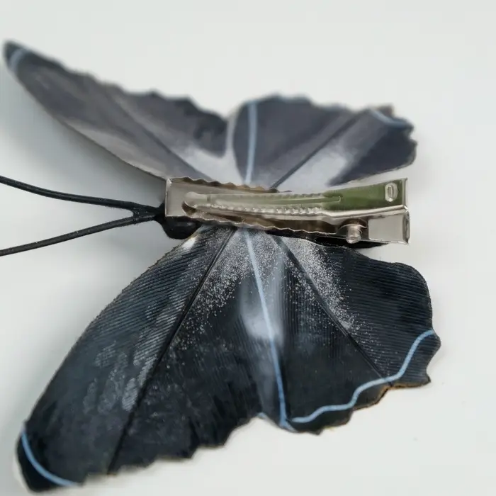 Бабочки для декора и флористики, на прищепке, пластиковые, черные, МИКС, 5 см и 8 см