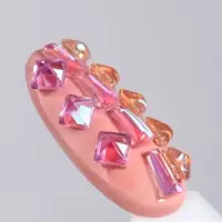 Фигурки для декора, объёмные, розовые, полупрозрачные