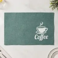 Салфетки сервировочные на стол Доляна Coffee, 4 шт., 44&times;29 см, бирюзовые