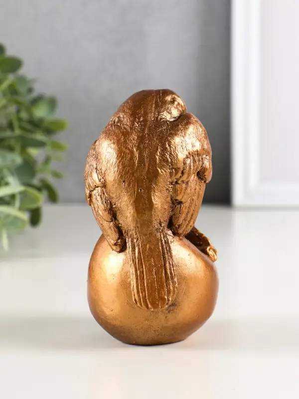 Фигурка гипс &laquo;Птица на яблоке&raquo;, 13 см, под бронзу