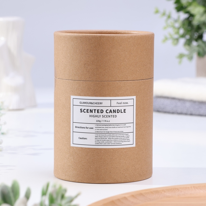 Свеча ароматическая в банке  Свеча ароматическая в банке "AmeHome", 220 г, белый мускат, в тубусе