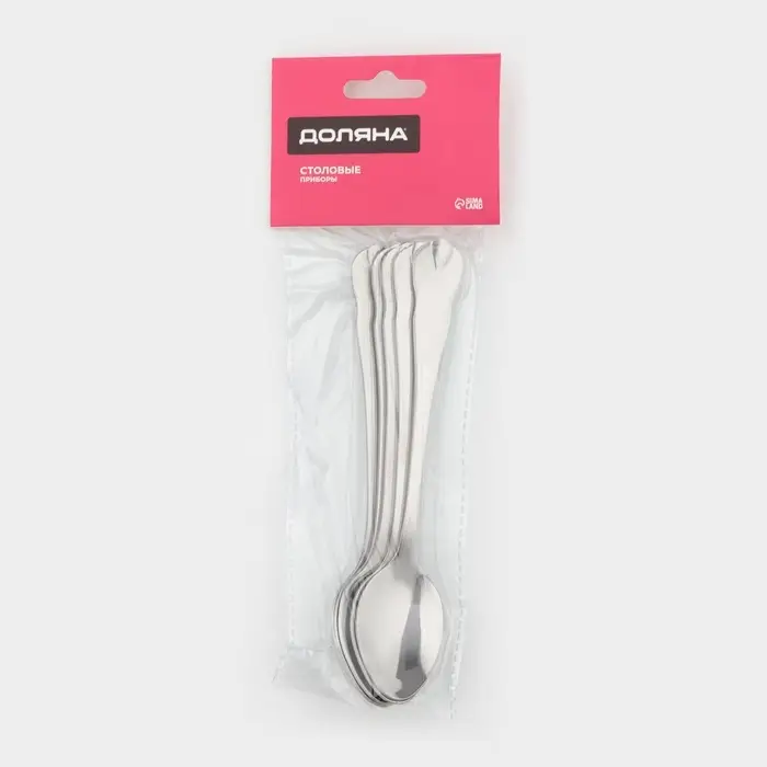 Набор чайных ложек Доляна &laquo;Капля&raquo;, 15 см, 6 шт., нержавеющая сталь, серебристый