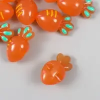 Бусина для творчества пластик "Морковка" 3,2х2,3х1,5 см