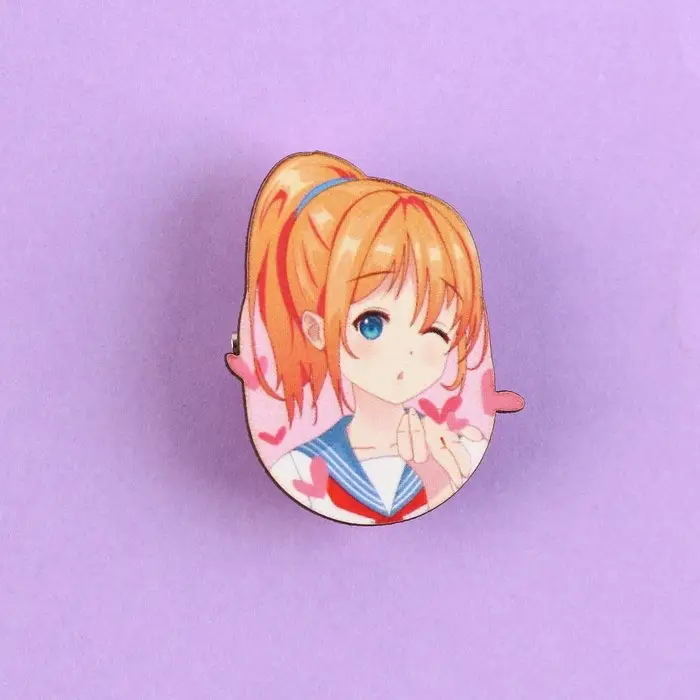 Значок деревянный «Школьницы», аниме, 2,6 х 3,3 см Значок деревянный «Школьницы», аниме, 2,6 х 3,3 см